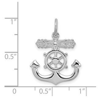 Rhodium-Plated 925 Sterling Silver Mariner Cross Pendant