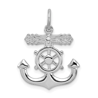 Rhodium-Plated 925 Sterling Silver Mariner Cross Pendant