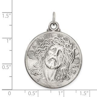 Sterling Silver Antiqued Ecce Homo Medal Pendant QC3444