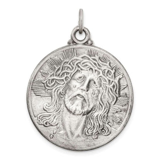 Sterling Silver Antiqued Ecce Homo Medal Pendant QC3444