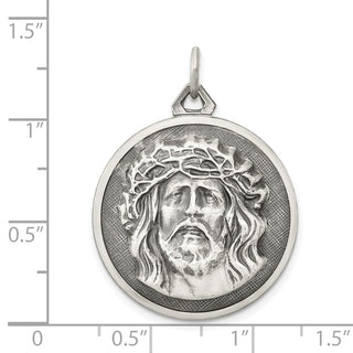 Sterling Silver Antiqued Ecce Homo Medal Pendant QC3449