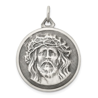 Sterling Silver Antiqued Ecce Homo Medal Pendant QC3449