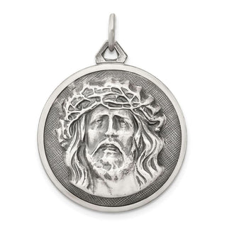 Sterling Silver Antiqued Ecce Homo Medal Pendant QC3449