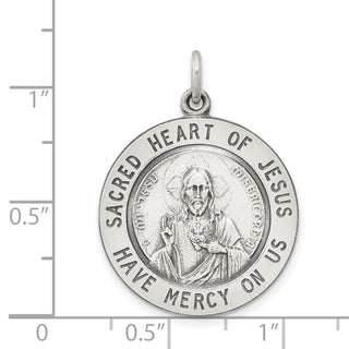 Sterling Silver Sacred Heart of Jesus Medal Pendant QC3460