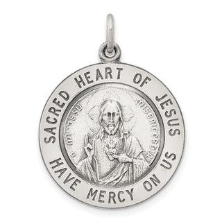 Sterling Silver Sacred Heart of Jesus Medal Pendant QC3460