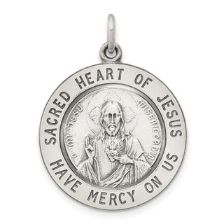 Sterling Silver Sacred Heart of Jesus Medal Pendant QC3460