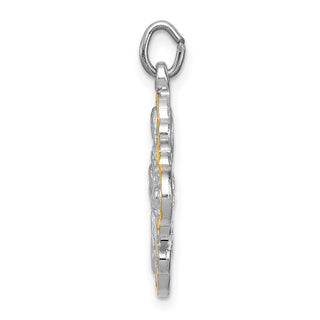 Sterling Silver Rhodium-plated & Vermeil 4-way Medal Pendant