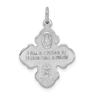 Sterling Silver Rhodium-plated & Vermeil 4-way Medal Pendant