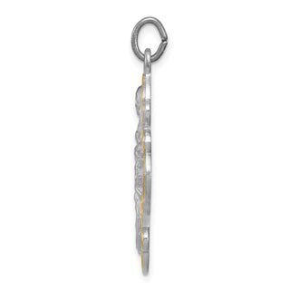 Sterling Silver Rhodium-plated 4-way Medal Pendant