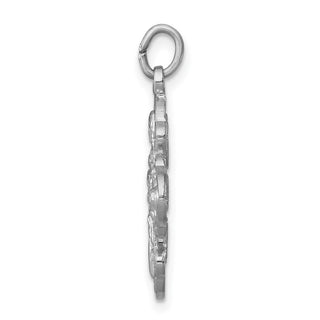 Sterling Silver Rhodium-plated Satin 4-way Medal Pendant QC3464