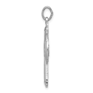 Rhodium-Plated 925 Sterling Silver Satin Cross Pendant