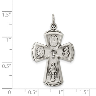 925 Sterling Silver Antiqued Cross Pendant QC3467