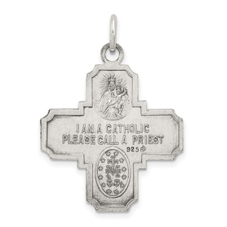 Sterling Silver Antiqued 4-way Medal Pendant QC3468