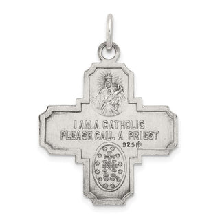 Sterling Silver Antiqued 4-way Medal Pendant QC3468