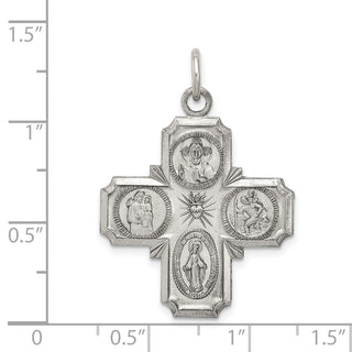 Sterling Silver Antiqued 4-way Medal Pendant QC3468