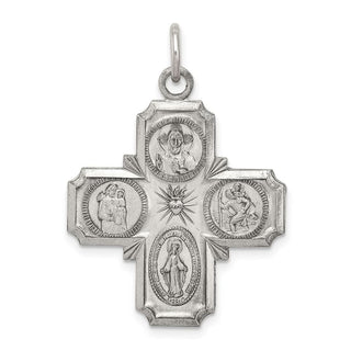 Sterling Silver Antiqued 4-way Medal Pendant QC3468