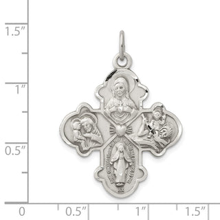 Sterling Silver Antiqued 4-way Medal Pendant QC3469