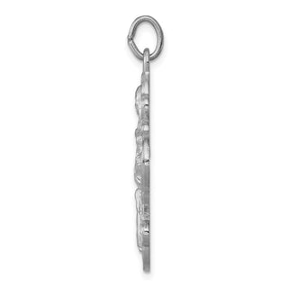 Sterling Silver Rhodium-plated Satin 4-way Medal Pendant QC3470