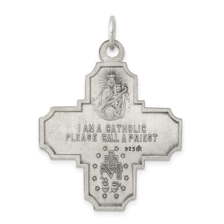 Sterling Silver Antiqued 4-way Medal Pendant QC3471