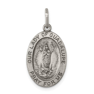 Sterling Silver Our Lady of Guadalupe Medal Pendant QC3474