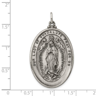 Sterling Silver Our Lady of Guadalupe Medal Pendant QC3476