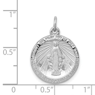 Sterling Silver Rhodium-plated Miraculous Medal Pendant QC3481