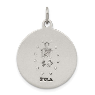 Sterling Silver Antiqued Miraculous Medal Pendant QC3482