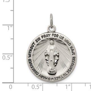 Sterling Silver Antiqued Miraculous Medal Pendant QC3482