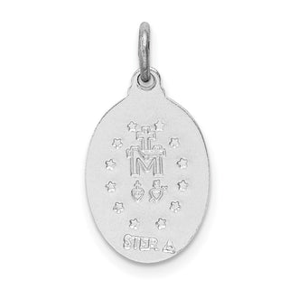Sterling Silver Rhodium-plated Miraculous Medal Pendant QC3486