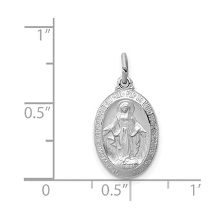 Sterling Silver Rhodium-plated Miraculous Medal Pendant QC3486