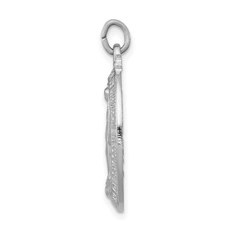 Sterling Silver Rhodium-plated Miraculous Medal Pendant QC3487