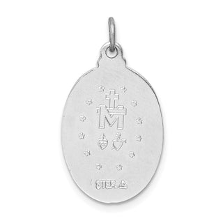 Sterling Silver Rhodium-plated Miraculous Medal Pendant QC3487