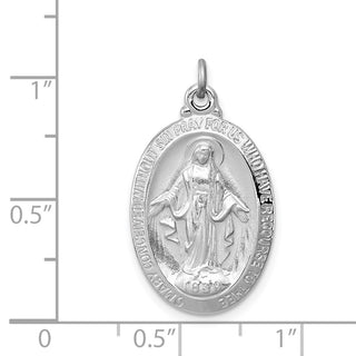 Sterling Silver Rhodium-plated Miraculous Medal Pendant QC3487