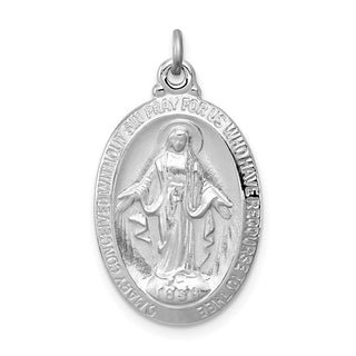 Sterling Silver Rhodium-plated Miraculous Medal Pendant QC3487