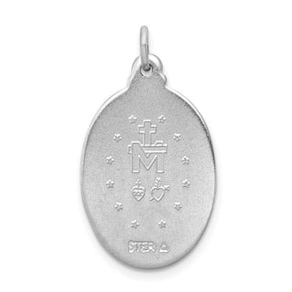 Sterling Silver Rhodium-plated Miraculous Medal Pendant QC3488