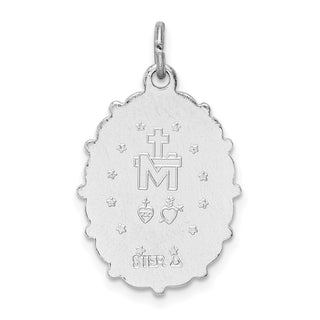 Sterling Silver Rhodium-plated Miraculous Medal Pendant QC3489