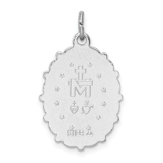Sterling Silver Rhodium-plated Miraculous Medal Pendant QC3489