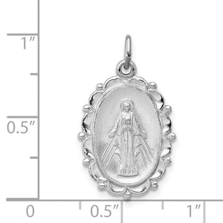 Sterling Silver Rhodium-plated Miraculous Medal Pendant QC3489