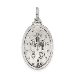 Sterling Silver Antiqued Miraculous Medal Pendant QC3490