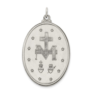 Sterling Silver Antiqued Miraculous Medal Pendant QC3493