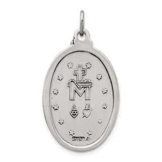 Sterling Silver Antiqued Miraculous Medal Pendant QC3495