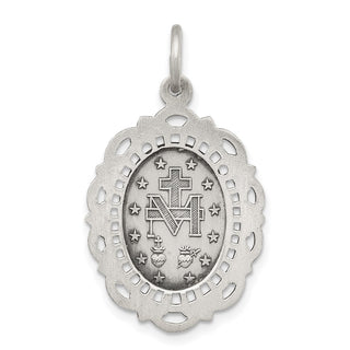 Sterling Silver Antiqued Miraculous Medal Pendant QC3499