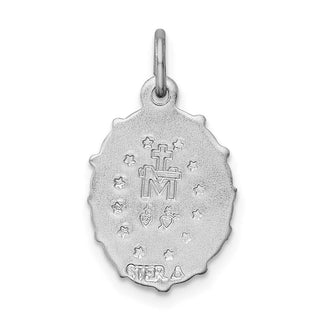 Sterling Silver Rhodium-plated Miraculous Medal Pendant QC3505