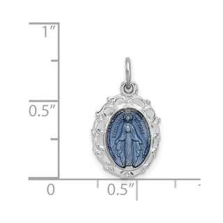 Sterling Silver Rhodium-plated Miraculous Medal Pendant QC3505