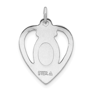 Sterling Silver Rhodium-plated Miraculous Heart Medal Pendant QC3508