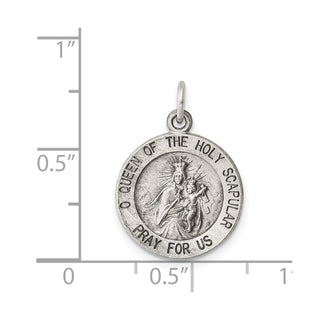 Sterling Silver Queen of the Holy Scapular Medal Pendant QC3510