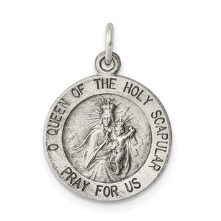 Sterling Silver Queen of the Holy Scapular Medal Pendant QC3510