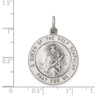 Sterling Silver Queen of the Holy Scapular Medal Pendant QC3511