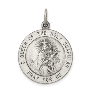 Sterling Silver Queen of the Holy Scapular Medal Pendant QC3511