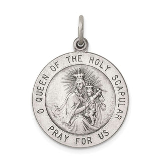 Sterling Silver Queen of the Holy Scapular Medal Pendant QC3511